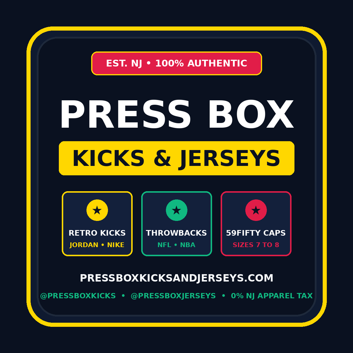 Press Box Kicks & Jerseys Crest